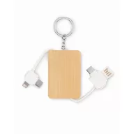   Cablu de incarcare cu breloc, 2502E14463, Everestus, 5.8 x 3.9 x 0.97 cm, Bambus, Natur