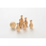   Set mini bowling, 2502E15034, Everestus, 11 x 12 cm, Lemn, Natur
