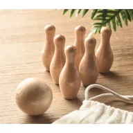   Set mini bowling, 2502E15034, Everestus, 11 x 12 cm, Lemn, Natur