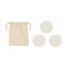 Set 3 dischete reutilizabile, 2502E15552, Everestus, 12 x 14.5 cm, Bumbac, Bej
