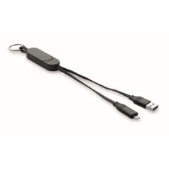   Cablu de incarcare cu breloc, 2502E14445, Everestus, 2.1 x 1.1 x 27.5 cm, Plastic, Negru
