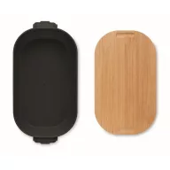   Caserola pranz 700 ml, 2502E14225, Everestus, ⌀18 x 10.5 x 7 cm, Polipropilena, Negru