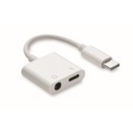   Splitter audio multifunctional USB type-C, 2502E16081, Everestus, 2.8 x 0.8 x 12 cm, ABS, Alb