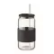 Pahar cu pai, 550 ml, 2502E15501, Everestus, ⌀7 x 15 cm, Sticla, Negru