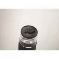   Pahar cu pai, 550 ml, 2502E15501, Everestus, ⌀7 x 15 cm, Sticla, Negru