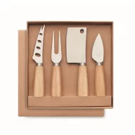   Set cutite de bucatarie, 2502E16006, Everestus, 17 x 17 x 2 cm, Lemn, Natur