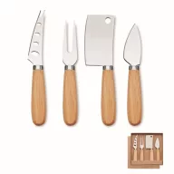   Set cutite de bucatarie, 2502E16006, Everestus, 17 x 17 x 2 cm, Lemn, Natur