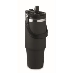   Cana de voiaj, 850 ml, 2502E15518, Everestus, ⌀8.5 x 23.5 cm, Otel, Negru
