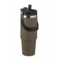   Cana de voiaj, Everestus, 2610E18499, 850 ml, Ø8.5x23.5 cm, Otel inoxidabil, Verde inchis