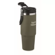   Cana de voiaj, Everestus, 2610E18499, 850 ml, Ø8.5x23.5 cm, Otel inoxidabil, Verde inchis