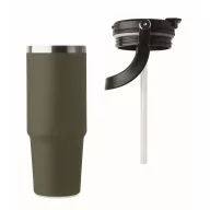   Cana de voiaj, Everestus, 2610E18499, 850 ml, Ø8.5x23.5 cm, Otel inoxidabil, Verde inchis
