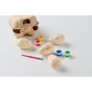 Set pictura cu 4 oua din lemn, 2502E14333, Everestus, 10 x 10 x 7 cm, Lemn, Natur