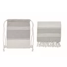 Prosop de plaja, 2502E16398, Everestus, 90 x 160 cm, Poliester, Bumbac, Gri