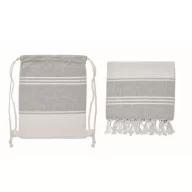   Prosop de plaja, 2502E16398, Everestus, 90 x 160 cm, Poliester, Bumbac, Gri