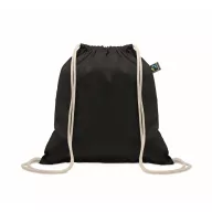   Saculet cu snur, Everestus, 2601E14311, 37x41 cm, Bumbac, Negru