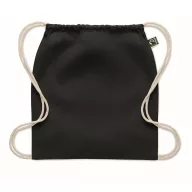   Saculet cu snur, Everestus, 2601E14311, 37x41 cm, Bumbac, Negru