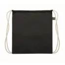 Saculet cu snur, Everestus, 2601E14311, 37x41 cm, Bumbac, Negru