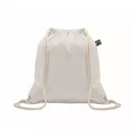   Saculet cu snur, Everestus, 2601E14304, 37x41 cm, Bumbac, Alb