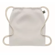   Saculet cu snur, Everestus, 2601E14304, 37x41 cm, Bumbac, Alb