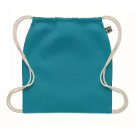   Saculet cu snur, Everestus, 2601E14313, 37x41 cm, Bumbac, Turcoaz