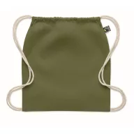   Saculet cu snur, Everestus, 2601E14314, 37x41 cm, Bumbac, Verde inchis