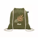 Saculet cu snur, Everestus, 2601E14314, 37x41 cm, Bumbac, Verde inchis
