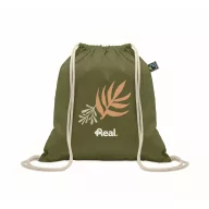   Saculet cu snur, Everestus, 2601E14314, 37x41 cm, Bumbac, Verde inchis