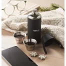 Set termos 230 ml cu 2 pahare 20 ml, 2509E15292, Everestus, Ø5.2x14.7 cm, Otel, Negru