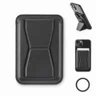   Suport telefon magnetic pentru carduri, 2509E16738, Everestus, 6.5x9.5x0.8 cm, Poliuretan, Negru