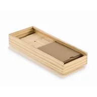   Set domino si carti de joc, 2509E16554, Everestus, 19.2x7.6x3 cm, Lemn, Natur