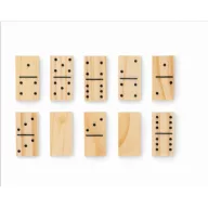   Set domino si carti de joc, 2509E16554, Everestus, 19.2x7.6x3 cm, Lemn, Natur