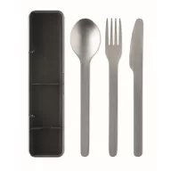   Set tacamuri reutilizabile, Everestus, 2601E14503, 19.5x5.2x2 cm, Otel, Negru