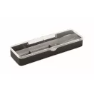 Set tacamuri reutilizabile, Everestus, 2601E14503, 19.5x5.2x2 cm, Otel, Negru