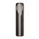 Set tacamuri reutilizabile, Everestus, 2601E14503, 19.5x5.2x2 cm, Otel, Negru