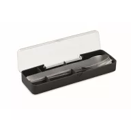   Set tacamuri reutilizabile, Everestus, 2601E14503, 19.5x5.2x2 cm, Otel, Negru