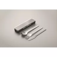   Set tacamuri reutilizabile, Everestus, 2601E14503, 19.5x5.2x2 cm, Otel, Negru