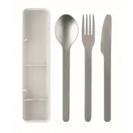   Set tacamuri reutilizabile, Everestus, 2601E14500, 19.5x5.2x2 cm, Otel, Alb
