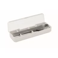   Set tacamuri reutilizabile, Everestus, 2601E14500, 19.5x5.2x2 cm, Otel, Alb