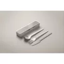 Set tacamuri reutilizabile, Everestus, 2601E14502, 19.5x5.2x2 cm, Otel, Gri
