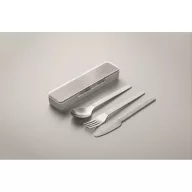   Set tacamuri reutilizabile, Everestus, 2601E14502, 19.5x5.2x2 cm, Otel, Gri