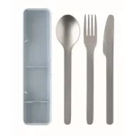   Set tacamuri reutilizabile, Everestus, 2601E14501, 19.5x5.2x2 cm, Otel, Albastru copil