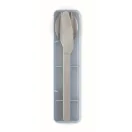 Set tacamuri reutilizabile, Everestus, 2601E14501, 19.5x5.2x2 cm, Otel, Albastru copil