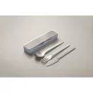 Set tacamuri reutilizabile, Everestus, 2601E14501, 19.5x5.2x2 cm, Otel, Albastru copil