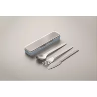   Set tacamuri reutilizabile, Everestus, 2601E14501, 19.5x5.2x2 cm, Otel, Albastru copil