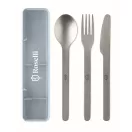 Set tacamuri reutilizabile, Everestus, 2601E14501, 19.5x5.2x2 cm, Otel, Albastru copil