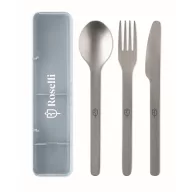  Set tacamuri reutilizabile, Everestus, 2601E14501, 19.5x5.2x2 cm, Otel, Albastru copil