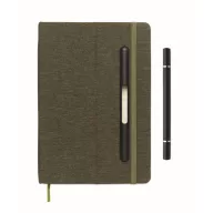   Agenda cu pix inclus, A5, 2509E15633, Everestus, 21x1.5x14.5 cm, Poliester, Verde inchis