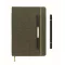 Agenda cu pix inclus, A5, 2509E15633, Everestus, 21x1.5x14.5 cm, Poliester, Verde inchis