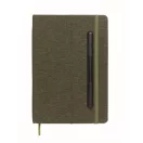 Agenda cu pix inclus, A5, 2509E15633, Everestus, 21x1.5x14.5 cm, Poliester, Verde inchis
