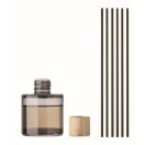 Difuzor cu 6 bastonase, parfum vanilie 50 ml, 2509E15410, Everestus, 4.9x4.9x5.8 cm, Sticla, Negru
